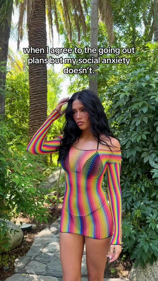 rainbow fishnet mini dress Not Sorry Rainbow Net Dress, Women's Lingerie