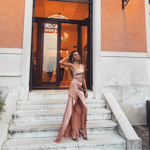 lexi samira dress pink Samira Dress Pink One Shoulder Maxi