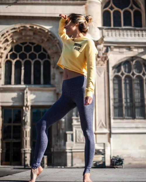 MANIPURA heather gray yoga leggings - YUJ Paris