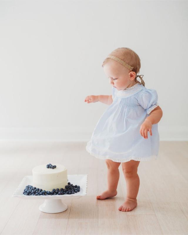 【新品】　Emboridered Lace Back Dress Baby Girl Pink & Blue Slip Dress | Feltman Brothers