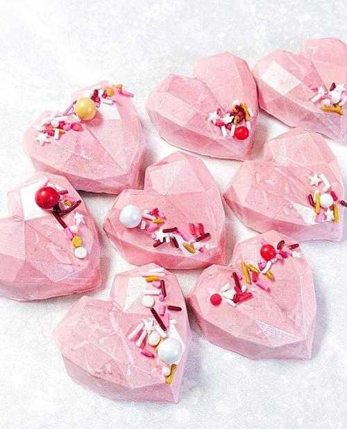 Shaped Cake Diamond Heart Cake Pops Geometric Heart Mold For Cakes