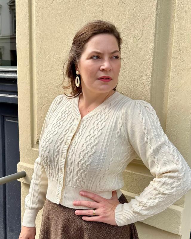 Ice Breaker Cardigan in natural white from Emmy Design