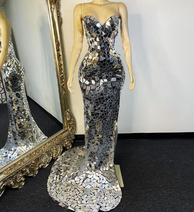 silver mirrored dress Silver Mirror PVC Mini Dress with fluffy skirt. Exclusive dress from C   Corsettery Authentic Corsets USA