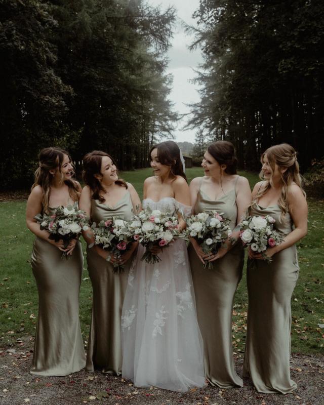 Keisha Maxi Bridesmaid Dress - Matte Olive Grey  Pretty Lavish