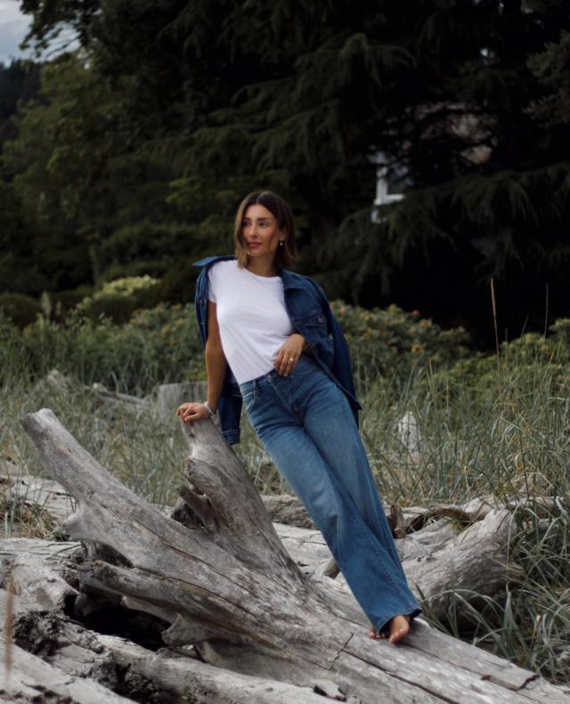 SENEE high waist flare denim ブルー SENEE（セニー）の「high waist flare denim（ハイウエストフレア