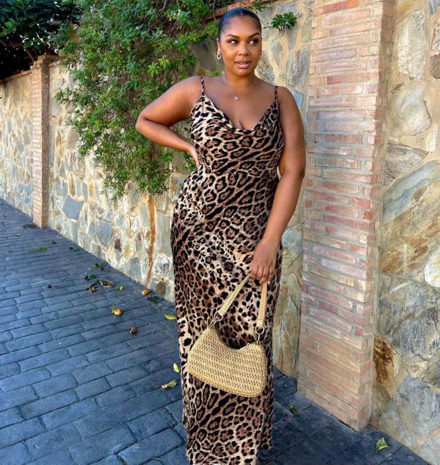 Leopard Cowl Neck Satin Slip Maxi Dress  Needs No Label