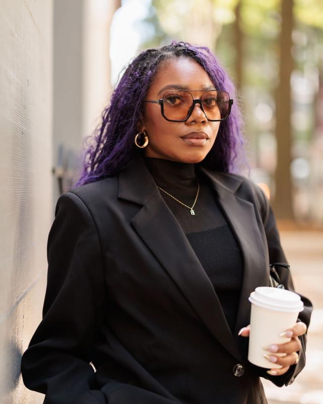 Giselle Oversized Black Blazer | Single Button Closure | TROUSER9