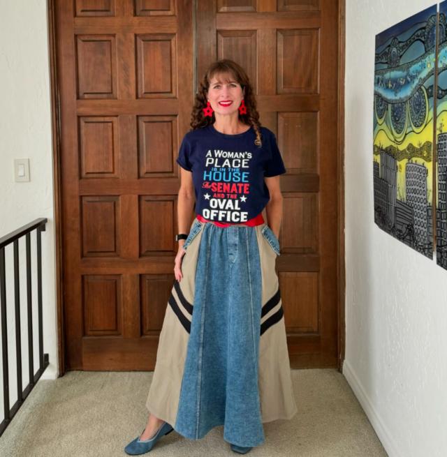 Athleisure Color Block Denim Skirt - Kate Hewko