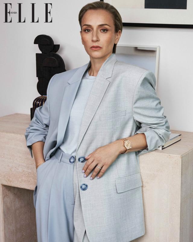 Zelda Blazer - Two-Tone Gray & Light Blue – Bouguessa