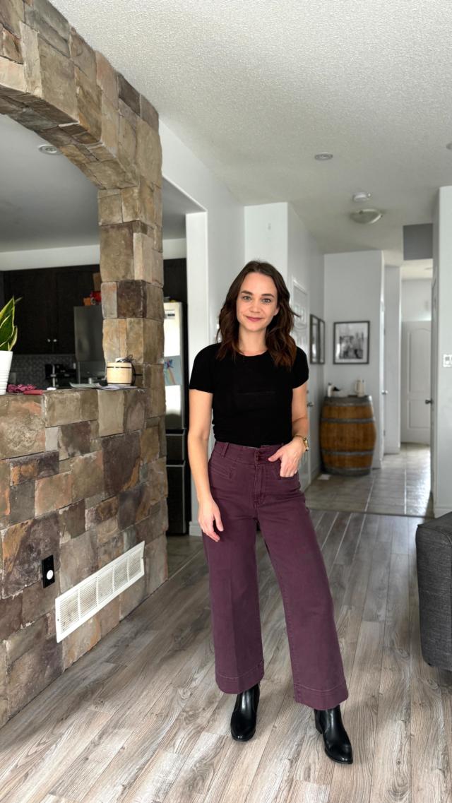 You guys, DUERs Black Friday sale is ON, and I just found the cutest pants  in purple!  (And they