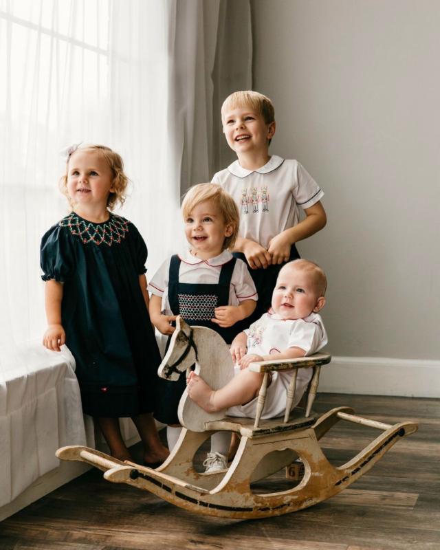 Smocked Navy Bishop Dress I Feltman Brothers