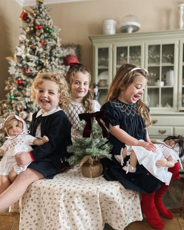 Smocked Navy Bishop Dress I Feltman Brothers