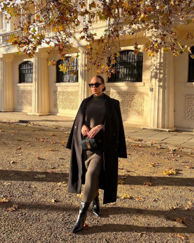 Camille Balloon Sleeve Knit Jumper Bark – Pretty Lavish