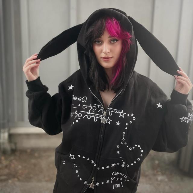NAMED COLLECTIVE トップス Malfunction Bunny Zip Hoodie Black (Detachable Ears) – NAMED