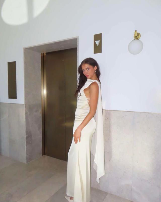 Audrey Butter Cream Backless Maxi Dress | Studio Lexi