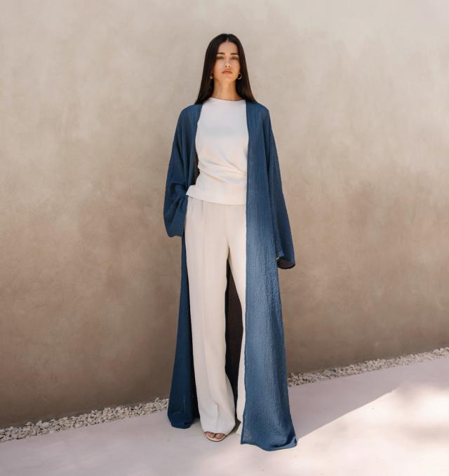 Hind Long Cardigan - Night Blue – Bouguessa