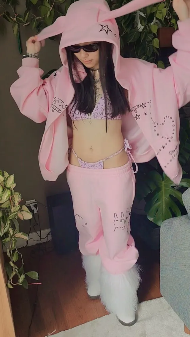 Malfunction Bunny Zip Hoodie Baby Pink Detachable Ears – NAMED