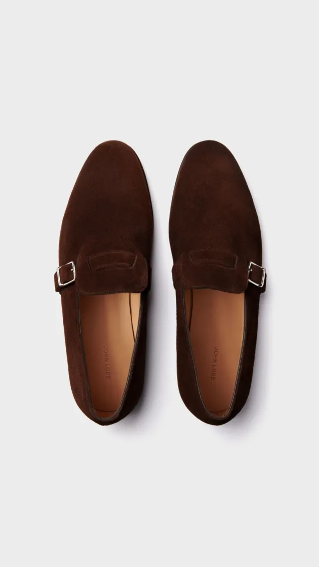 John Lobb Delano II in Dark Brown Suede – The Hand display picture 1