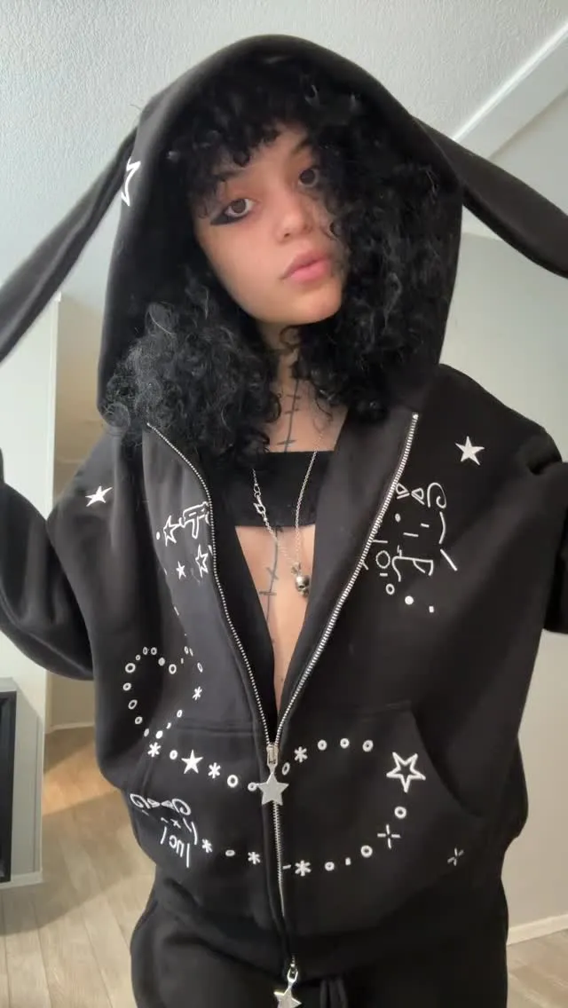 Malfunction Bunny Zip Hoodie Black (Detachable Ears) – NAMED