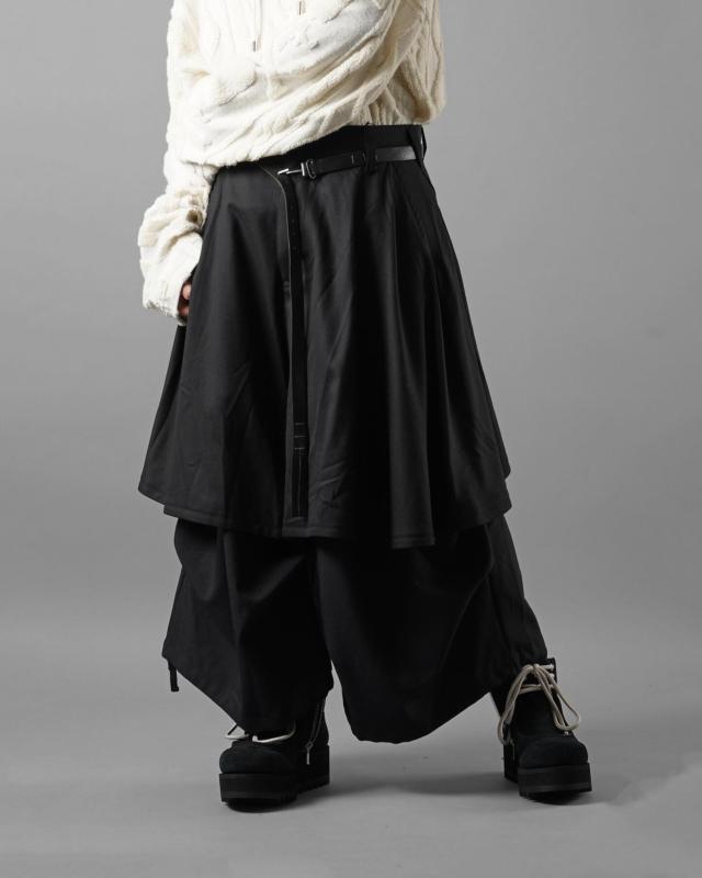 A.F ARTEFACT MILITARY SAROUEL WIDE PANTS / ZIP DOUBLE