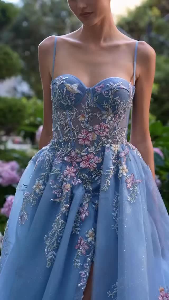 VEYRA Crystal Beaded Corset Mermaid Prom Dress – One Honey