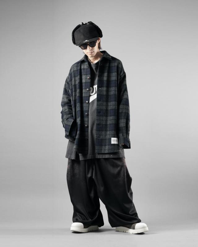 YUTA MATSUOKA ロングシャツ　25ss YUTA MATSUOKA long shirt / natural wrinkles linen (dark brown