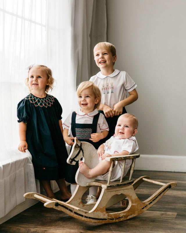 Smocked Navy Bishop Dress I Feltman Brothers