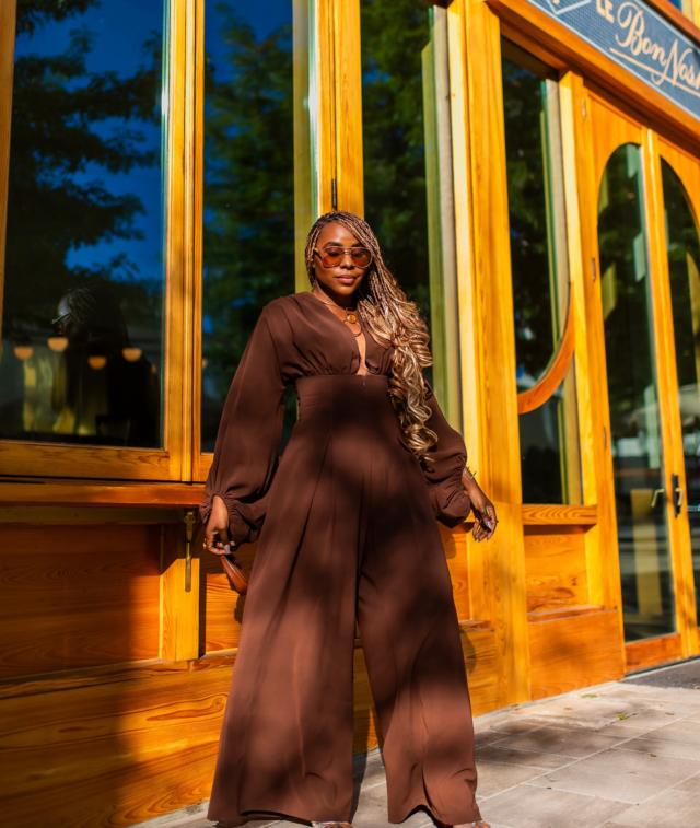 ANDREA IYAMAH ZERRA JUMPSUIT - COFFEE