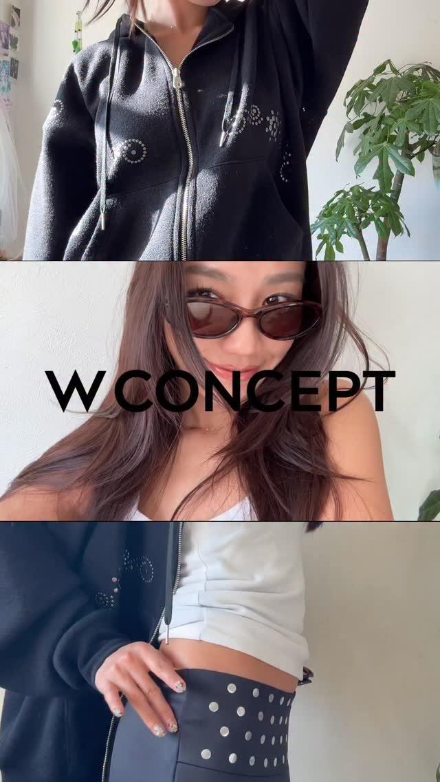 Polysooem]ORNAMENT STUDDED HOODIE_ONZI_EDITION, BLACK