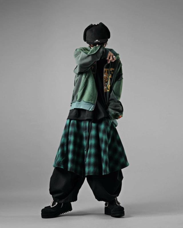 YUTA MATSUOKA long shirt / natural wrinkles linen (dark brown