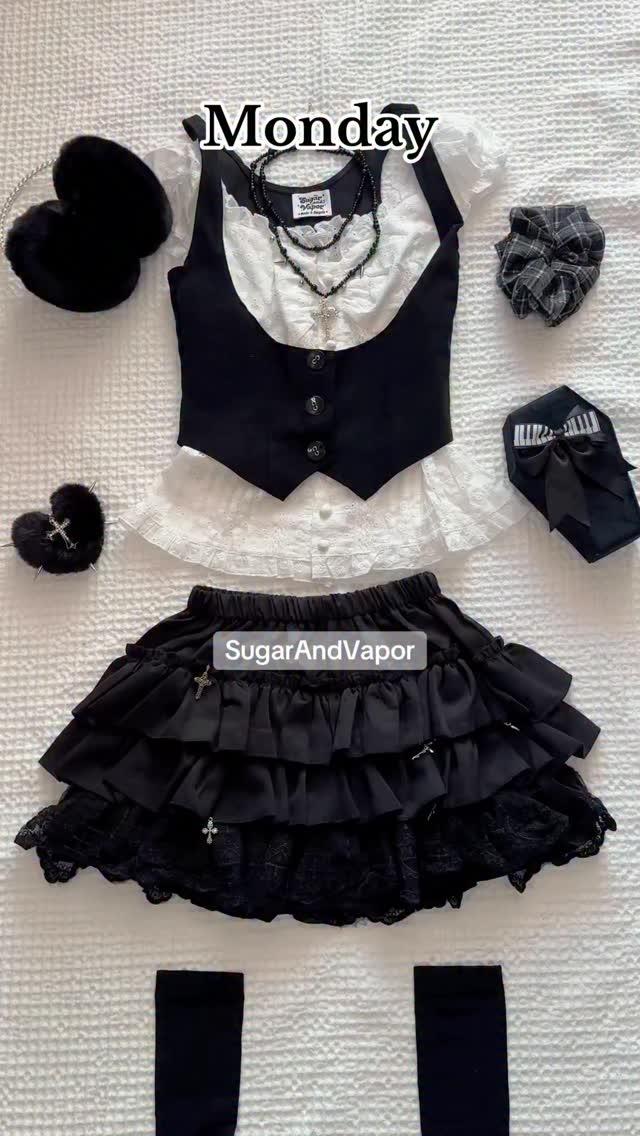Grunge Doll Stripes Flared Romper Dress 3.0 (split two-piece set)