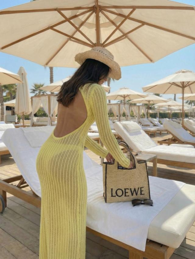 lemon crochet dress Lemon Crochet Halter Neck Maxi Dress