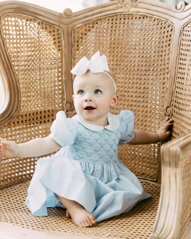 Smocked Pink & Blue Dress for Baby Girl and Toddler I Feltman Brothers Smocked Pink & Blue Dress for Baby Girl and Toddler I Feltman Brothers