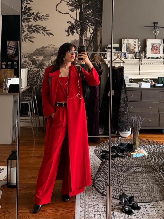 HYSTERIC GLAMOUR ロング中綿コート レッド F Ghaida Long Jacket - Red – Bouguessa