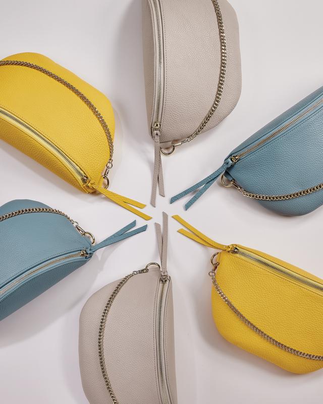 Chelsea Crossbody | White Gold Metallic Leather