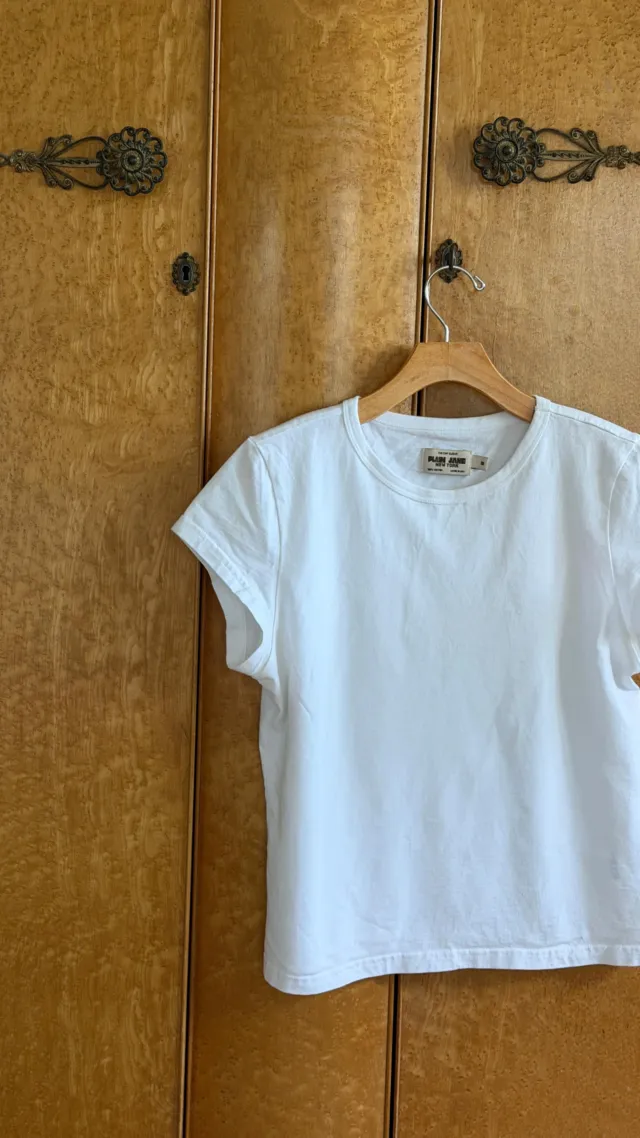 The Shortie Sleeve White Tee | 100% Supima Cotton | Plain Jane New