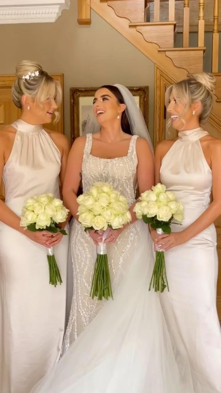 A moment for the girls  Bridal dress veronabridalni Bridesmaids  dresses prettylavishuk Hair