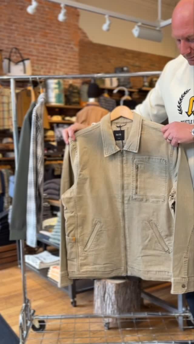 Men's Black Stretch Canvas Utility Jacket