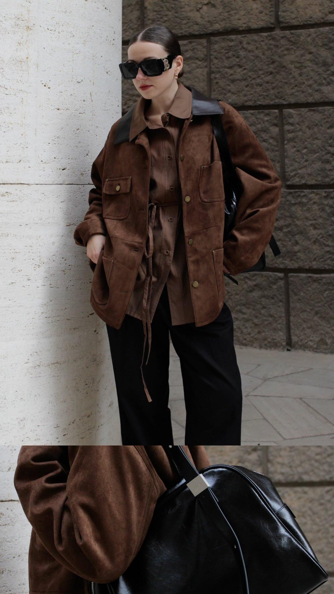 Jucy Judy][Exclusive] Suede Oversized-Fit Jacket JYJK729A