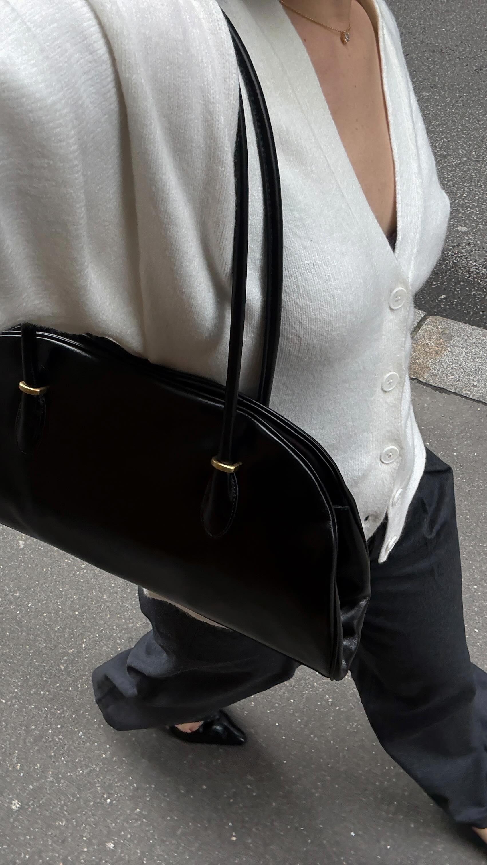 Atelier de LUMEN]ANNEAU FRAME BAG [SOFT BLACK]