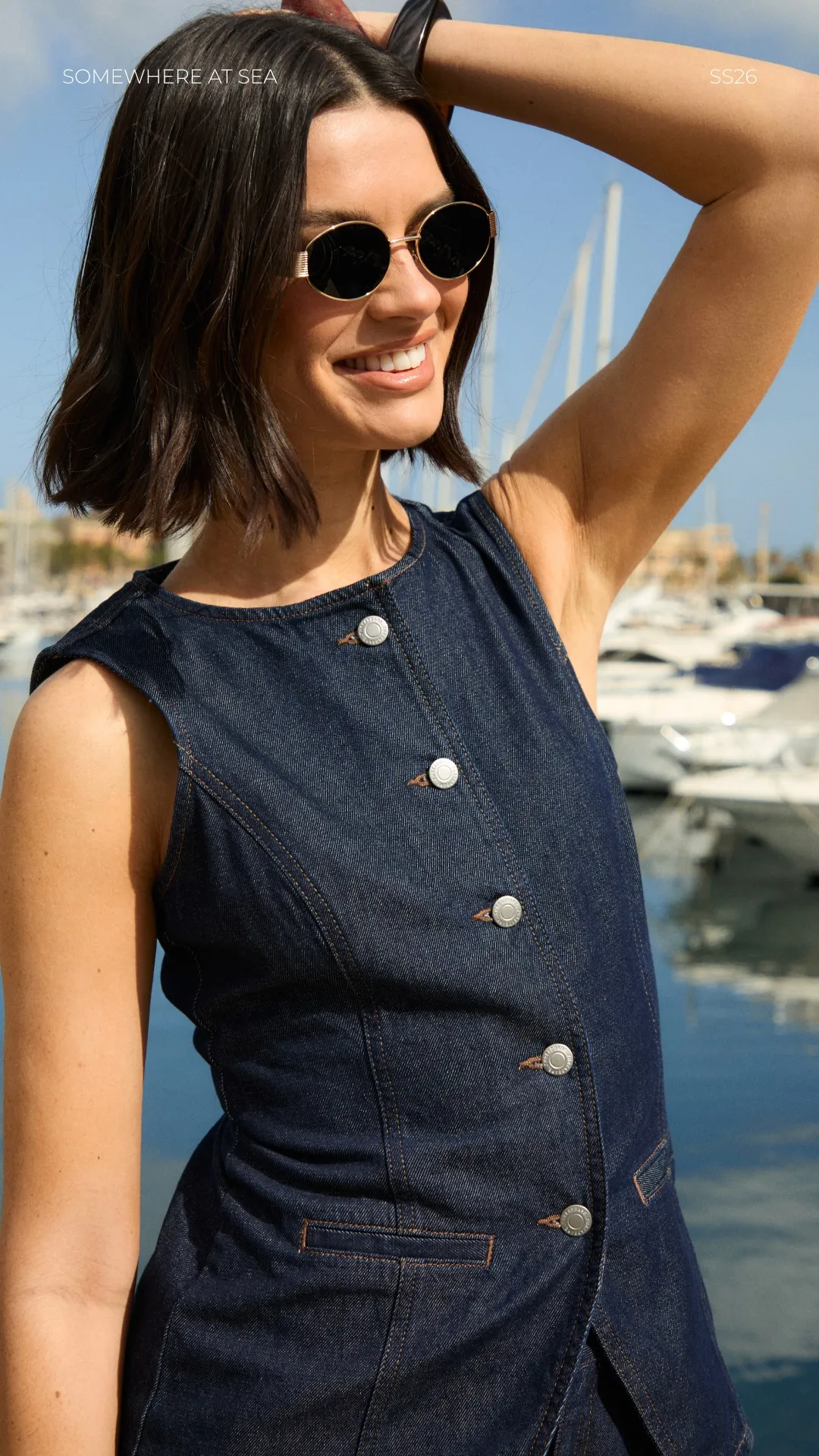 Sash Jacquard Knit Tops - navy サイズ2 Hessa short sleeve cardigan – Line & Dot