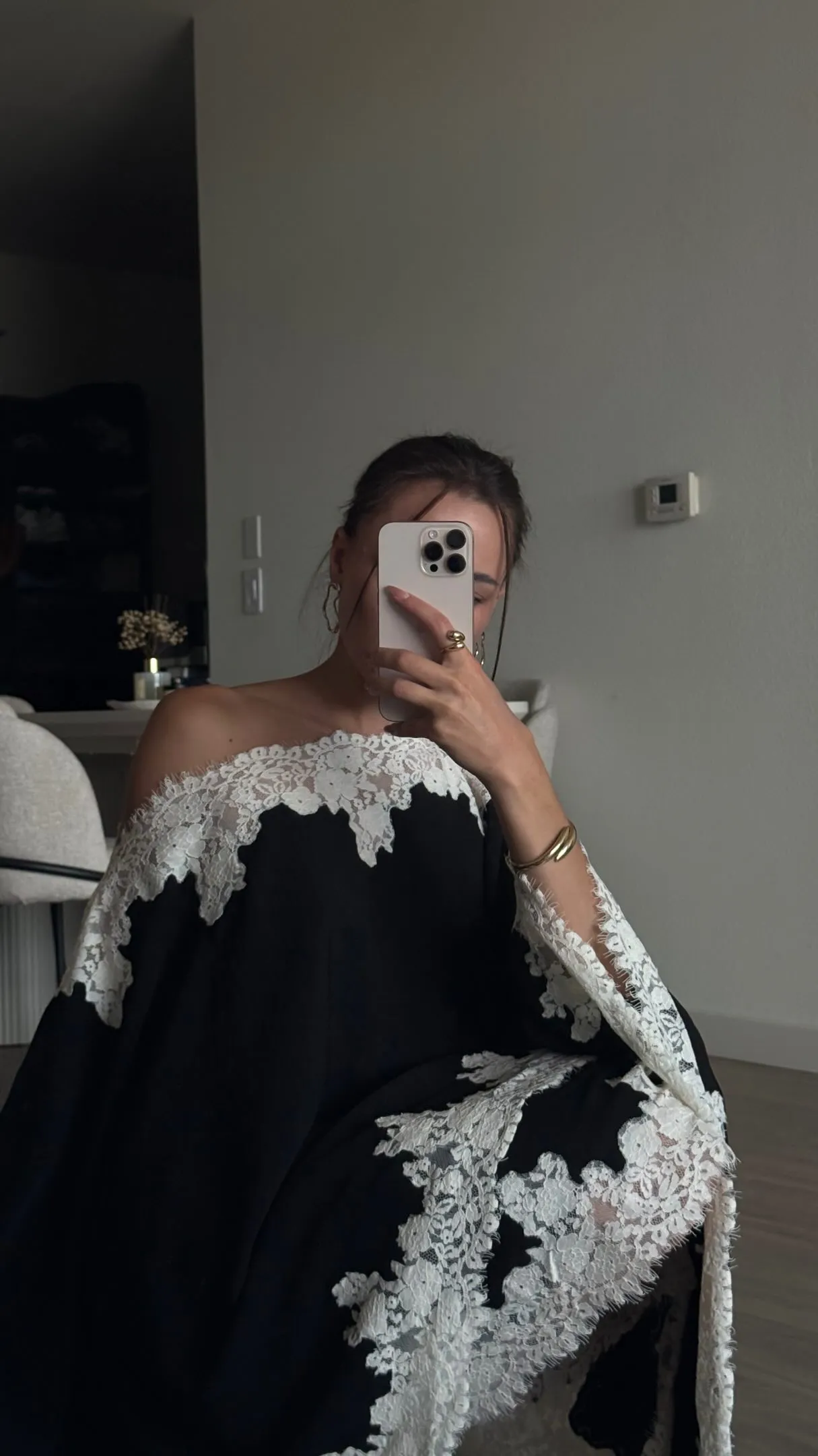 Elsie Lace Cape Top, Black | The Bekk