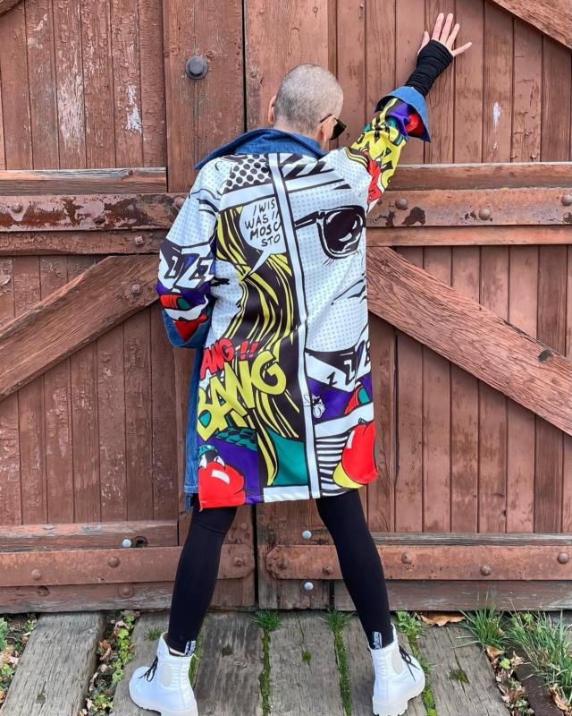 Color Block Mongolian Faux Fur Coat - Kate Hewko