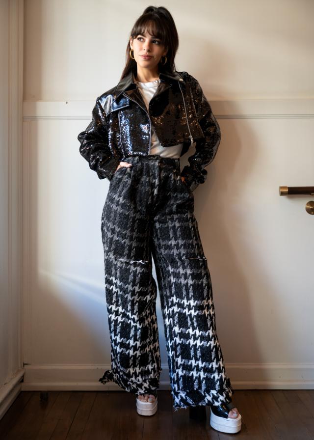 Houndstooth Tweed Dress Pants - Kate Hewko