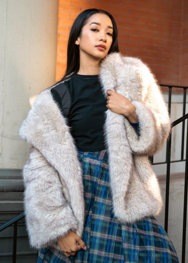Cream Faux Fur Coat - Kate Hewko