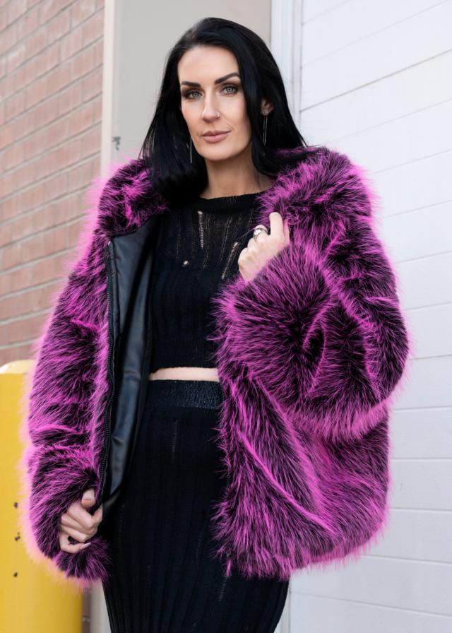 Faux Fur Hoodie Jacket - Kate Hewko