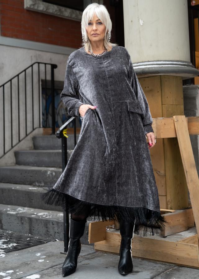 Tassel Trim Velour Dress - Kate Hewko