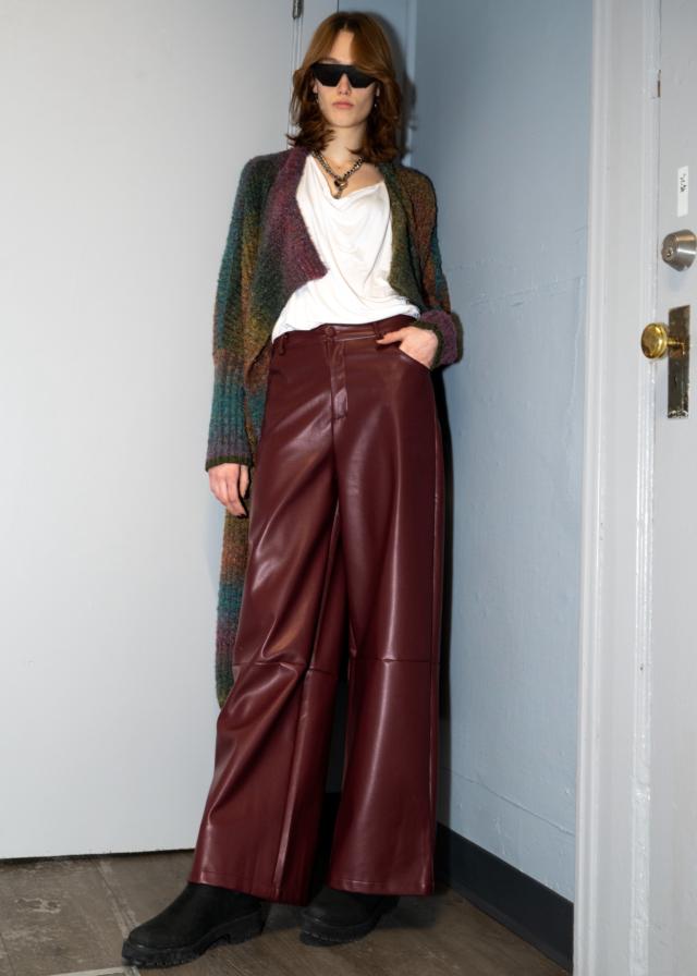 Vegan Leather Wide Leg Pant - Kate Hewko