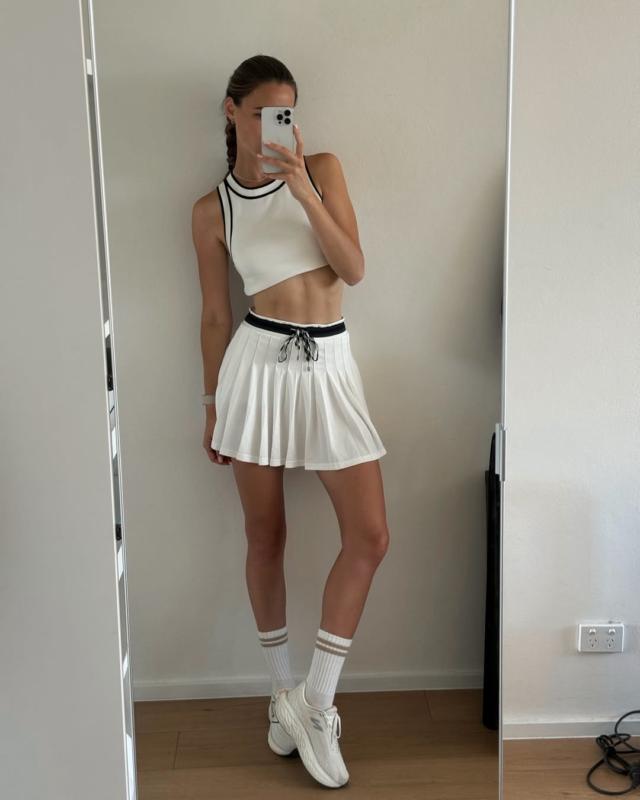 LAVER CADIZ PLEATED SKIRT in WHITE | The UPSIDE
