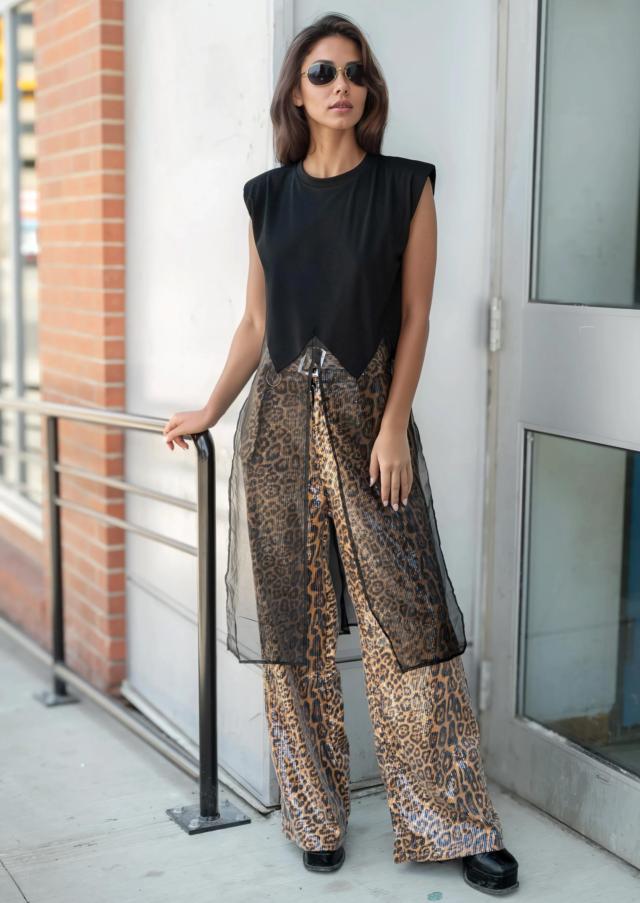 パンツ BEEDEN LEOPARD PRINT WIDE STRAIGHT PANTS 61JJjyPeweL._UY1000_.jpg